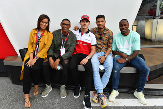 Charles Leclerc, Alfa Romeo Sauber F1 Team with South African Athletes Ruswahl Samaai, Wayde van Niekerk and Akani Simbine