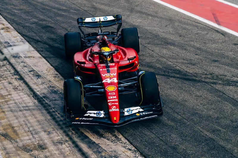 Lewis Hamilton, Ferrari, lors d'un test à Barcelone
