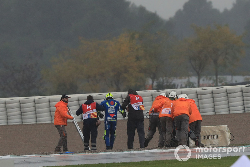 Andrea Iannone, Team Suzuki MotoGP, dopo la caduta