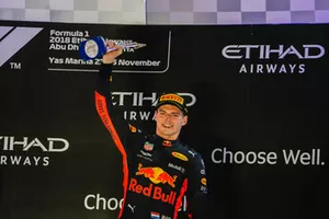 Max Verstappen, Red Bull Racing, op het podium