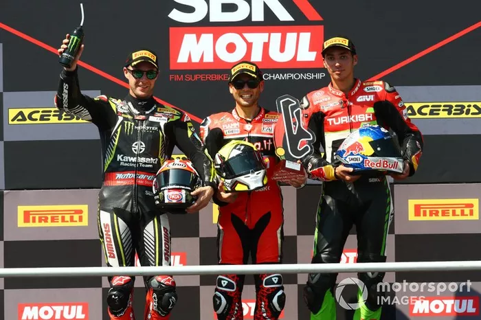 Jonathan Rea, Kawasaki Racing Team, Alvaro Bautista, Aruba.it Racing-Ducati Team, Toprak Razgatlioglu, Turkish Puccetti Racing