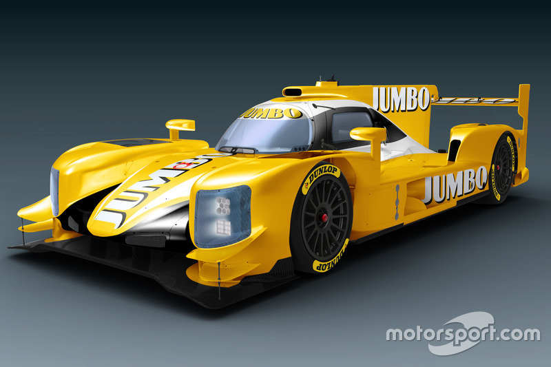 Dallara LMP2 van Racing Team Nederland in de kleuren van Jumbo