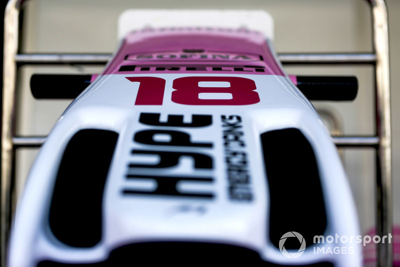 Le nez de la voiture de Lance Stroll, Racing Point Force India VJM11