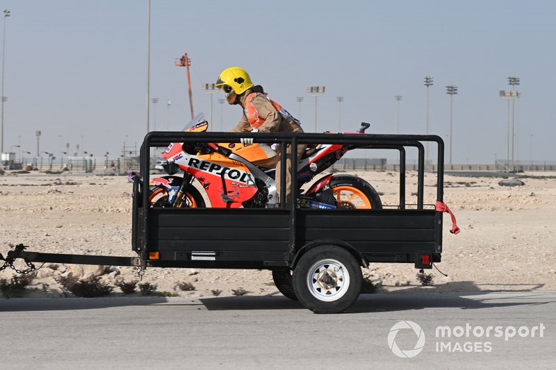 La moto incidentata di Jorge Lorenzo, Repsol Honda Team