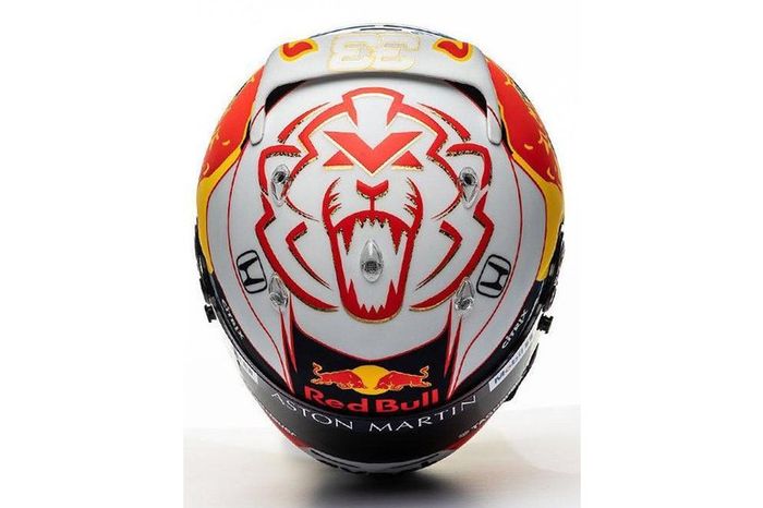 El casco de Max Verstappen, Red Bull Racing
