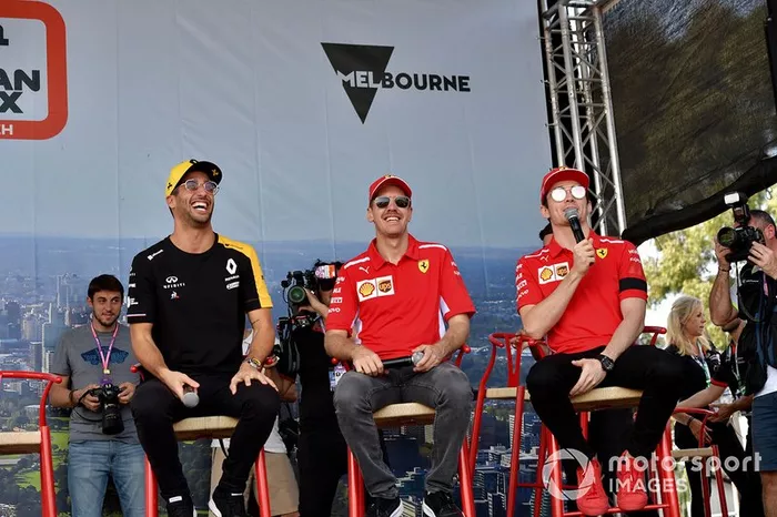 Daniel Ricciardo, Renault, Sebastian Vettel, Ferrari, Charles Leclerc, Ferrari