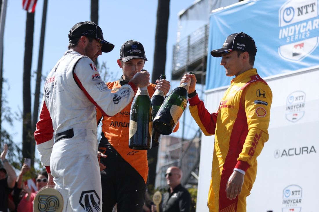 Kyle Kirkwood, Andretti Global, Christian Lundgaard, Arrow McLaren, Alex Palou, Chip Ganassi Racing