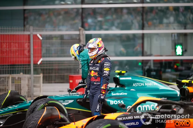 Sergio Perez, Red Bull Racing, au Parc Ferme