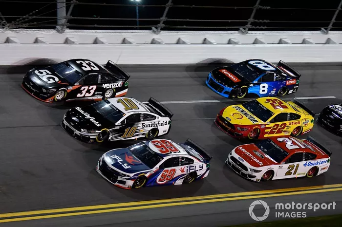 Austin Cindric, Team Penske, Ford Mustang Verizon 5G Aric Almirola, Stewart-Haas Racing, Ford Mustang Smithfield Daniel Suarez, TrackHouse Racing, Chevrolet Camaro iFly Matt DiBenedetto, Wood Brothers Racing, Ford Mustang Motorcraft/Quick Lane Joey Logano, Team Penske, Ford Mustang Shell Pennzoil Tyler Reddick, Richard Childress Racing, Chevrolet Camaro