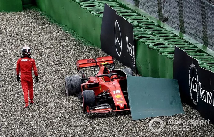 Choque de Charles Leclerc, Ferrari SF90 lo deja fuera de la carrera