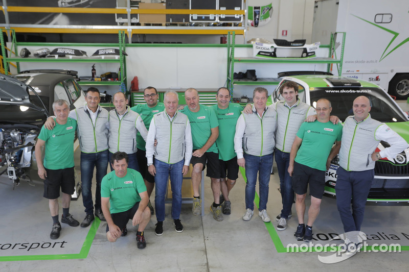 Michal Hrabánek, SKODA Motorsport Team Chief, Pavel Hortek, SKODA Motorsport Team Manager Riccardo Scandola, SKODA Italia Motorsport â Team Principal, Franco Cunico SKODA Italia Motorsport â Team Manager, Gianluca Fait, Responsabile Service e Motorspo
