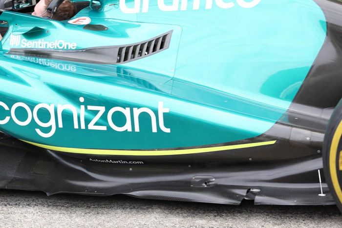 Detalle técnico del Aston Martin AMR22 actual
