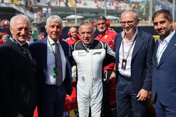 Jean Alesi prepares to drive the Ferrari in which he previously raced prior to the F1 Grand Prix of Italy.