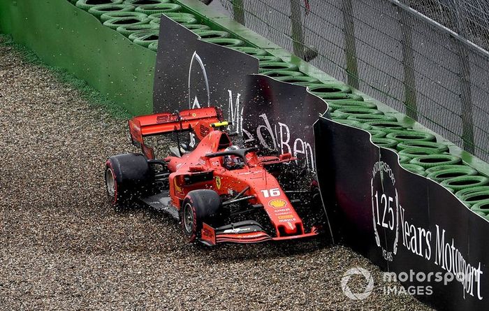 Choque de Charles Leclerc, Ferrari SF90 lo deja fuera de la carrera
