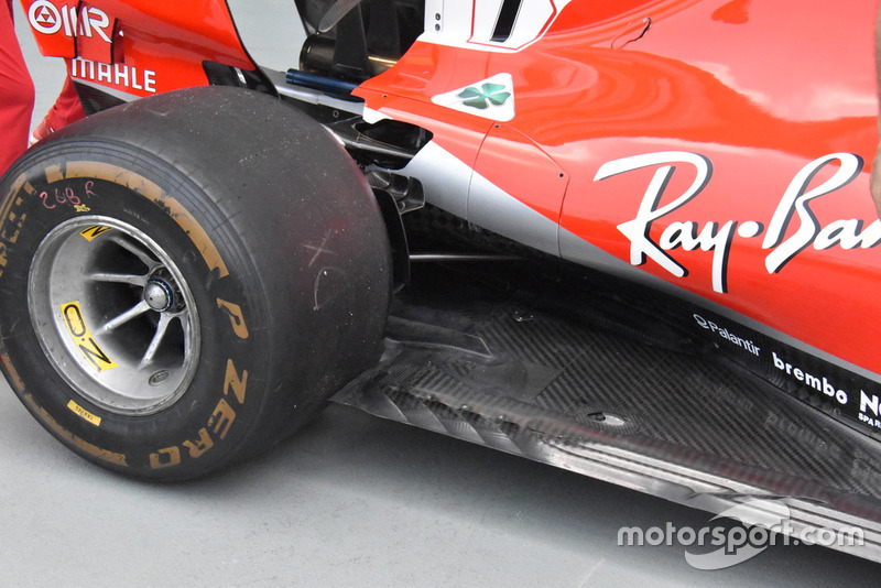 Detalle del fondo plano del Ferrari SF71H