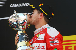 Sebastian Vettel, Ferrari celebrates his third position on the podium