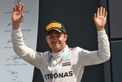 Nico Rosberg, Mercedes AMG F1 viert zijn tweede plaats op het podium