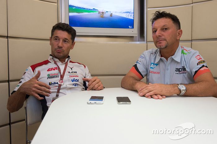 Lucio Cecchinello, Team LCR Honda director del equipo y Fausto Gresini, Aprilia Gresini Racing Team 
