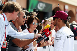 Lewis Hamilton, Mercedes AMG F1 with Kai Ebel, RTL TV Presenter