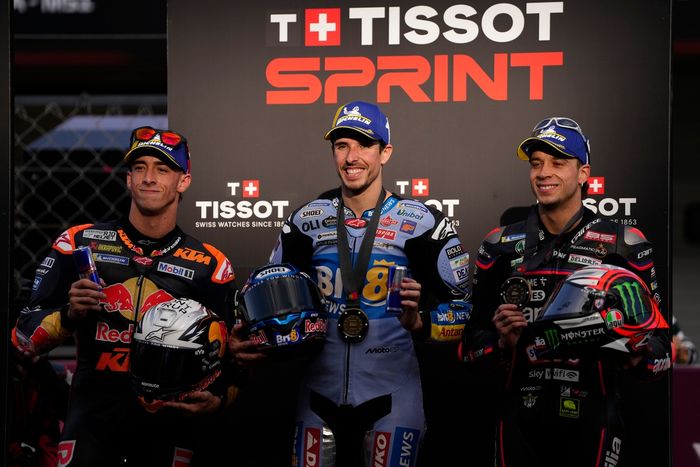 Pedro Acosta, Red Bull KTM Factory Racing, Marco Bezzecchi, Aprilia Racing, Alex Marquez, Gresini Racing