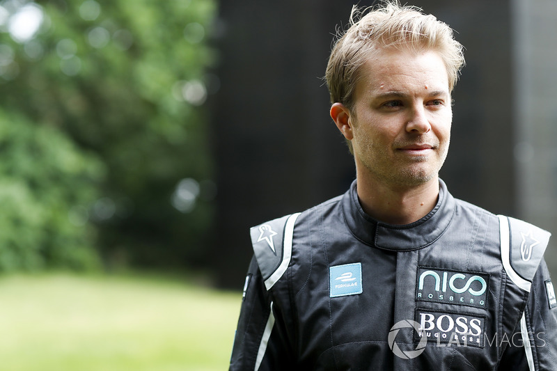 Formula 1 World Champion, Nico Rosberg with the Gen2 Formula E car