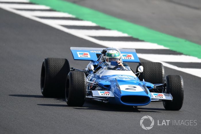 Une Matra MS80-Cosworth à Silverstone lors de la parade du 70e anniversaire du circuit