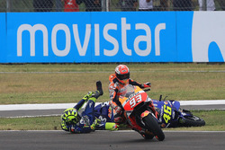 Accidente de Marc Márquez, Repsol Honda Team y Valentino Rossi, Yamaha Factory Racing