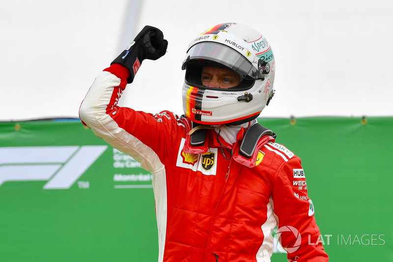 Yarış galibi Sebastian Vettel, Ferrari, parc ferme