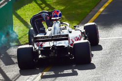 Romain Grosjean, Haas F1 Team VF-18 après son abandon