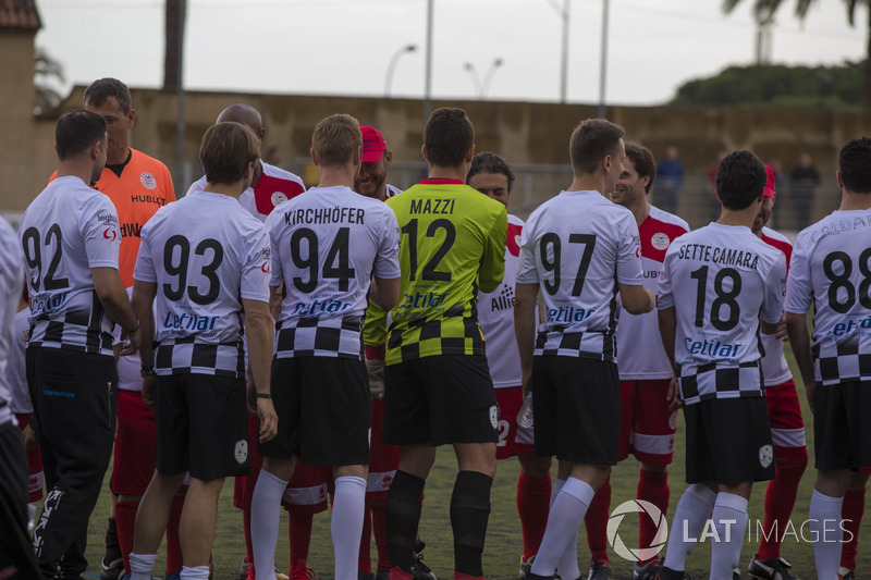 Players shake hands