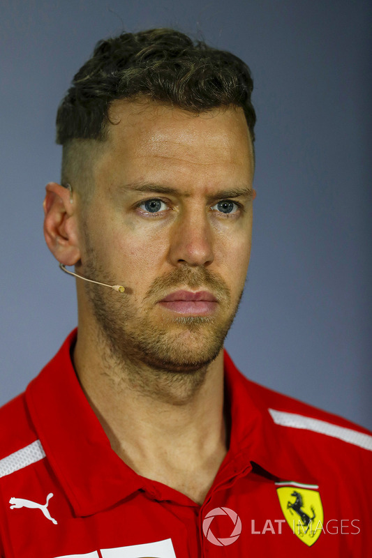 Sebastian Vettel, Ferrari, in the Thursday drivers Press Conference