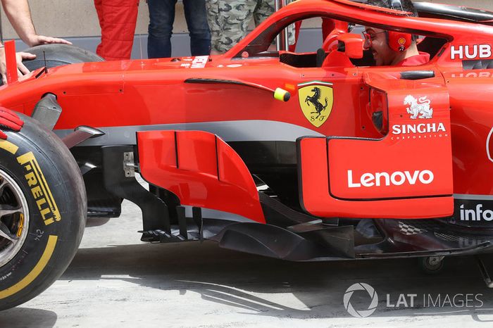 Detalles de los pontones del Ferrari SF71H