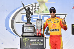 Joey Logano, Team Penske, Ford Fusion Shell Pennzoil celebrates his win in Victory Lane