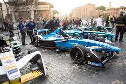 Formula E cars on display in Rome