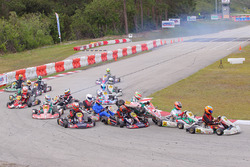 ROK Senior led by Kyle Kirkwood as Zach Holden crashes over Alain Sisdeli