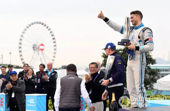 Edoardo Mortara, Venturi Formula E celebra su segundo puesto.