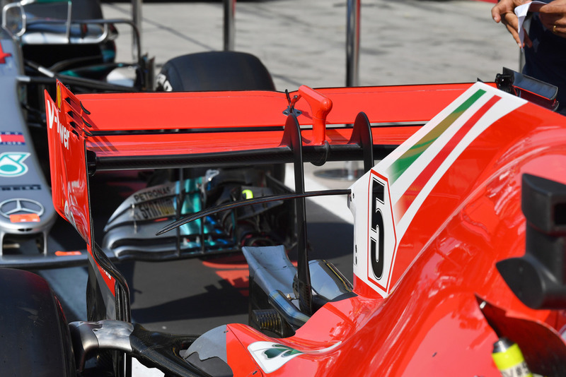 Ferrari SF71H detalle del alerón trasero