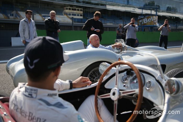 Lewis Hamilton y Sir Stirling Moss en Monza