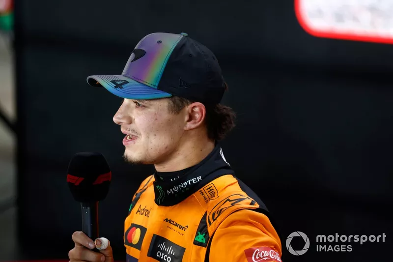 Lando Norris, poleman du sprint, McLaren F1 Team au Parc Ferme