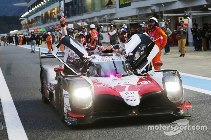 Race winners #7 Toyota Gazoo Racing Toyota TS050: Mike Conway, Kamui Kobayashi, Jose Maria Lopez