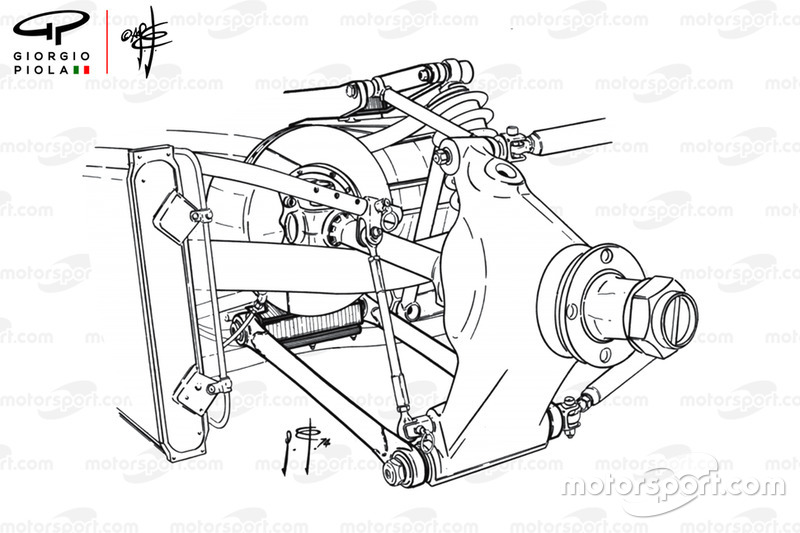 McLaren M23 rear suspension