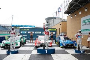 Podium: Race winner René Rast, Audi Sport Team Rosberg, second place Nico Müller, Audi Sport Team Abt Sportsline, third place Robin Frijns, Audi Sport Team Abt Sportsline