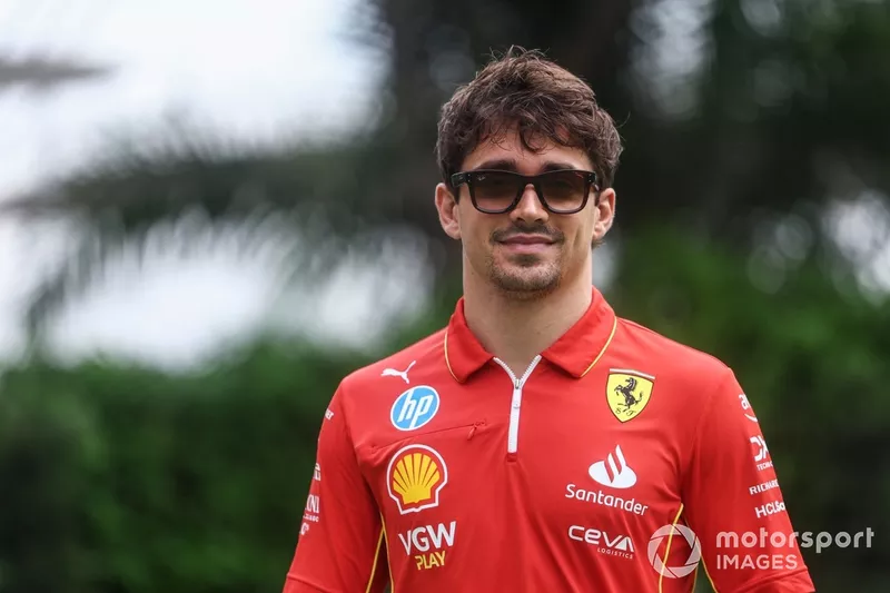 Charles Leclerc, Scuderia Ferrari, arrives at the track