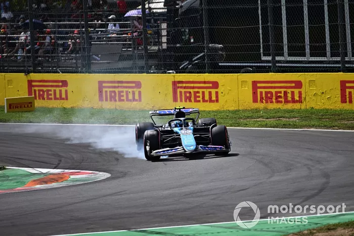 Pierre Gasly, Alpine A524, se bloquea