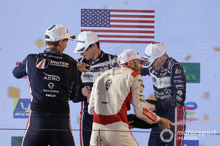 Podio: #22 United Autosports USA Oreca 07 - Gibson LMP2: Philip Hanson, Filipe Albuquerque, William Owen