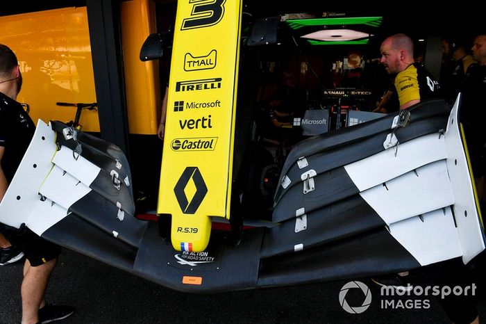 Detalles del alerón delantero del Renault R.S.19