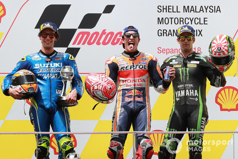 Podium: 1. Marc Marquez, 2. Alex Rins, 3. Johann Zarco