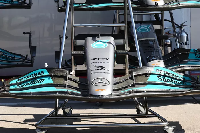 Mercedes W13 front wing detail