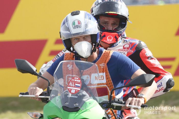 Johann Zarco, Pramac Racing, después de la caída