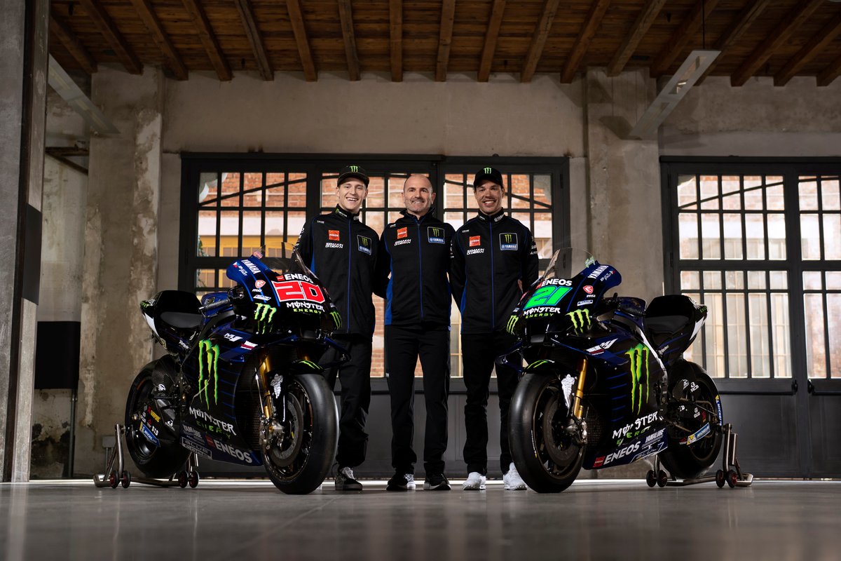 Fabio Quartararo, Yamaha Factory Racing, Franco Morbidelli, Yamaha Factory Racing, Massimo Meregalli, directeur Yamaha Factory Racing
